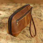 Sac à main en cuir véritable pour hommes et femmes, portefeuille en cuir de vache avec porte-clés, porte-monnaie Portable, pochette