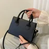 elegant black handbag with dual handles, chic crossbody bag, retro stylish tote small bag for women girls daily use, work, party