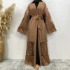 abaya ouvert femmes robe musulmane dentelle broderie turc kimono cardigan robe caftan caftan islam vêtements dubaï kebaya jalabiya