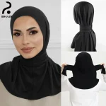 RIMAIRE Designer Instant Jersey Hijab Undercap Hijabs pour femme musulmane dames Hijab Cap couverture complète Snap Fastener tête Wrap écharpe