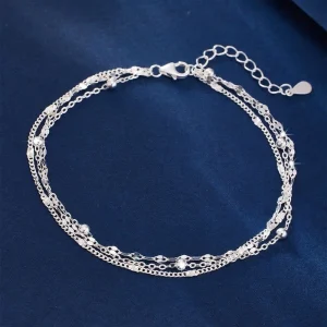 Bracelets de perles en argent Sterling 925 pour femmes, luxe coréen multicouche, chaîne réglable, bijoux fins de fête, cadeaux