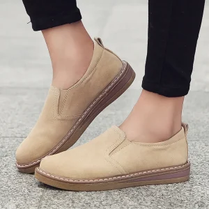 Baskets plates à enfiler pour femmes, style britannique, mocassins décontractés, chaussures colombiennes, mode féminine, 2023