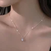 Collier Plaqué Argent Sterling 925 pour Femme, Polyvalent, Simple, Rotterdam, Kling, AAA, Zcomprend sur la Clavicule, Bijoux de Mariage, Vente en Gros, Chaud
