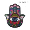 patchs de broderie main de fatima à paillettes, grande taille, mauvais œil, applique à coudre, accessoires vestisens, fournitures de couture, badge de sac
