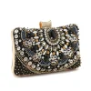 vintage femmes noir perlé soirée pochettes dames boîte en métal embrayages mariage cocktail fête sacs à main sacs à main
