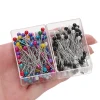 aiguilles à tête de perle rondes colorées de 37mm, 100 pièces/boîte, épingles à coudre droites pour la couture, bricolage, outils de couture, positionnement