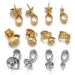 Pendentifs en perles en acier inoxydable, 20 pièces, épingles à œil, perles percées sur le dessus, embouts, pendentifs, connecteurs de breloques pour la fabrication de bijoux, bricolage