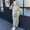 abaya en lin décontracté pour filles, kebaya, kaftan, turquie, islamique, eid, robes d'hiver, solide, document, paupières, 2024