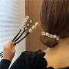 Élégant perle fleur chignon fabricant coréen paresseux bigoudis accessoires de coiffure épingle à cheveux cheveux tressage tressage tressage hairgrip outils de coiffure