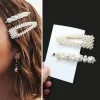 1 ensemble de pinces à cheveux en perles faites à la main pour femmes, barrettes à fleurs géométriques, couvre chef pour filles, épingles à cheveux douces, accessoire pour cheveux