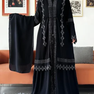 Laxury Design-Robe Abaya en mousseline de soie pour femmes musulmanes, vêtements islamiques, cardigan ouvert, nouvelle collection