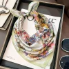 100% naturel véritable foulard en soie mode dame petit cou foulard femme bandana foulards pour femmes hijab châle enveloppes foulard