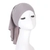 hijab intérieur musulman pour femme, casquettes turban commandées, bonnet sous écharpe islamique solide, bandeau de sauna, châles instantanés, nouveau chapeau
