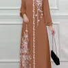 zanzea robe longue vintage pour femme musulmane, abaya, hijab, bohème, imprimé floral, dubaï, turquie, automne 2025