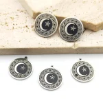 Pendentif Musulman en Acier Inoxydable, Breloque Isman Soigneuse, Étoile, Croissant de Lune, Collier, Bracelet, Accessoires Faits à la Main, 5 Pièces