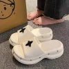 sandales à talons compensés étoiles pour femmes, pantoufles d'été sexy à talons de 5cm, antidérapantes, eva, pantoufles de plage cool à bout ouvert, 2025