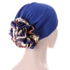bonnets turban en satin imprimé léopard pour femmes, foulard musulman, couvre chef islamique, accessoires pour cheveux