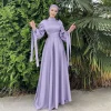 robe longue en satin pour femmes musulmanes, hijab islamique, vêtements éducatifs, caftan, dubaï, abaya, ramadan, eid mubarak, saoudien, arabe, turquie