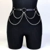  femmes sexy en cuir harnais ceinture taille chaîne harnais mode ceinture accessoire loisirs punk gothique vêtements bijoux ceinture