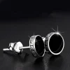 boucles d'oreilles personnalisées en argent 925 pour hommes, bijoux simples street punk hip hop