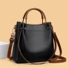 sac à main en cuir pu pour femmes, fourre tout, sac à bandoulière, sac à la mode, poignée supérieure élégante, couleur noir marron, sac quotidien polyvalent