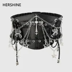 HERSHINE – ceinture large élastique à chaîne croisée pour femmes, gothique Y2K, Punk, Harajuku, Rock, accessoires Hip Hop, printemps, été