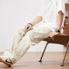 pantalon beige pour hommes, en coton, tendance, polyvalent, droit, décontracté, américain, ample, mode printemps et automne