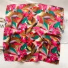 foulard carré de luxe en soie imprimé floral pour femmes, hijab, bandes de cheveux, foulard en satin, châle, ruban, bandeau à la mode, 2024