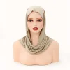 vente chaude ins maillot souple écharpe hijab instantanée pour les femmes musulmanes couleur unie prêt à porter hijab sport sous écharpe chapeaux