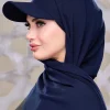nouveau musilm à la mode femmes jersey hijab avec capuchon de boule de base casquette de sport d'été prêt à porter maillot instantané sport hijabs