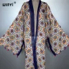 winyi kimono imprimer femmes manteau glands amples robe longue boho plage vacances natation couvrir robes de soirée de luxe dubaï abaya
