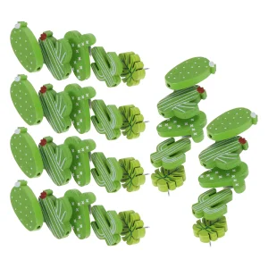 30 pièces en bois Cactus conception punaises esthétique vert punaises plantes succulentes décoratives fournitures de bureau tableau d&rsquo;affichage