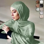 Écharpe Hijab en Satin pour Femme, Châle Brcorporelle, Étoles Brillantes, Solide, Document Uni, Premium, InjFeeling, Wraps, Luxe
