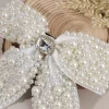 pince à cheveux coréenne avec nœud en perles, ruban élégant, épingle à cheveux, strass doux, barrette faite à la main pour femmes et filles, accessoires de coiffure pour enfants
