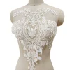 voile de robe de mariée de style européen appliques de dentelle de poitrine de tissu de sauna, col de broderie de bricolage, queue de robe initiée a one, 2 pièces
