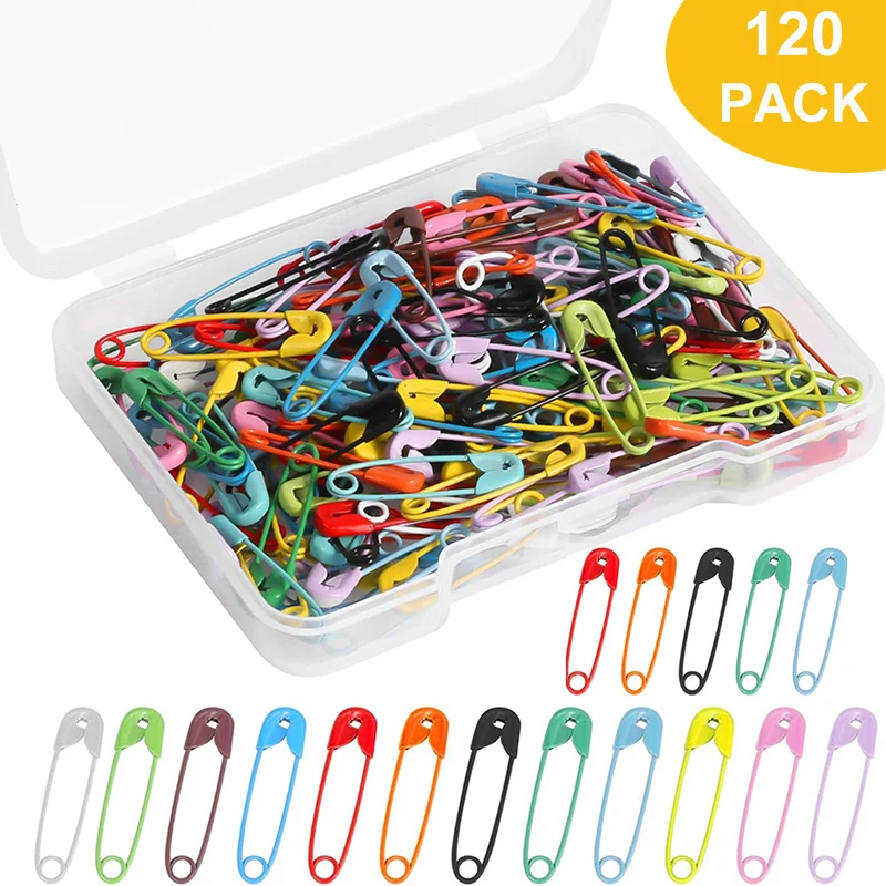 120 épingles de sûreté, mini épingles de sûreté de 19 mm pour vêtements, épingle de sûreté en métal pour vêtements, couture, artisanat, fabrication de bijoux (coloré) 120 épingles de sûreté, mini épingles de sûreté de 19 mm pour vêtements, épingle de sûreté en métal pour vêtements, couture, artisanat, fabrication de bijoux (coloré)