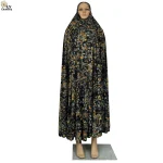 Abaya caftan à capuche pour Femme musulmane, Ramadan, avec Hijab, imprimé Floral, dubaï, Robe saoudienne, vêtement de prière africain, turquie
