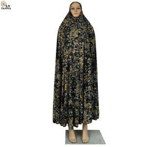 Abaya caftan à capuche pour Femme musulmane, Ramadan, avec Hijab, imprimé Floral, dubaï, Robe saoudienne, vêtement de prière africain, turquie