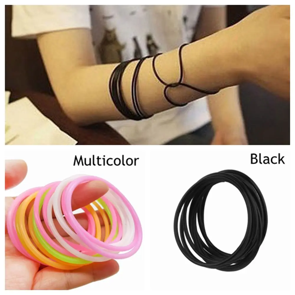 Bracelet de cordes de cheveux pour femmes et hommes, bracelets en silicone, bracelet fin multicolore, cadeau de bijoux