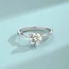 bagues de mariage en argent s925 plaqué or blanc 18 carats pour femme, bague moissanite 1 carat, coupe diamant, bijoux boutique, 03/wear