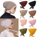Nouveau doux Modal musulman Turban chapeau intérieur Hijab casquettes islamique sous-écharpe Bonnet inde chapeau femme bandeau Turbante Mujer