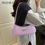 Sac sous les bras avec nœud en PU pour femmes, sac à aisselles élégant de grande capacité, sac Hobo Chic avec fermeture éclair, sac à bandoulière élégant, sac de voyage en plein air