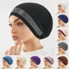 femmes musulmanes paillettes chapeau intérieur casquette islamique sous écharpe enveloppement chimio bandana musulman perte de cheveux bonnets hijab bonnet sous capuchon indien
