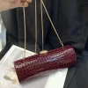 sac à main en cuir pu crocodile pour femme, pochette de soirée de rh, sac à bandoulière de luxe, boîte bordeaux, sac initié par le jour, mode