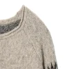 "sweat en tricot beige fair isle pour femmes, pull à motif géométrique rétro, pull coupe ample pour un look à la mode