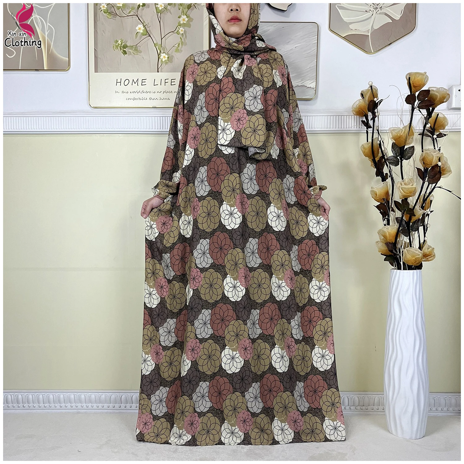 Abayas musulmanes pour femmes, vêtement de prière du Ramadan, dubaï, moyen-orient, Robe africaine ample en coton, Turban attaché, nouvelle collection 2025 Abayas musulmanes pour femmes, vêtement de prière du Ramadan, dubaï, moyen-orient, Robe africaine ample en coton, Turban attaché, nouvelle collection 2025