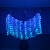 voiles de soie lumineux led pour performance, couleur arc en ciel, voile rectangulaire, danse du ventre, costumes de cirque, spectacle de festival, accessoires