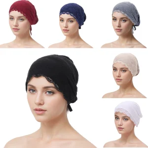 Femmes musulmanes chapeau intérieur Hijab écharpe dentelle casquette Turban chapeaux sous-écharpe Islam Ninja fleur foulard enveloppement Bonnet perte de cheveux couverture Femmes musulmanes chapeau intérieur Hijab écharpe dentelle casquette Turban chapeaux sous-écharpe Islam Ninja fleur foulard enveloppement Bonnet perte de cheveux couverture