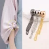 clip magnétique multifonction pour vêtements, 2 pièces, avec chaîne, boutons en jean en métal, pour vêtements, écharpe, pantalon, jambes, manchette, broches magnétiques de fixation