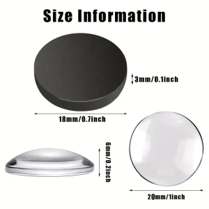 50 ensembles d&rsquo;aimants artisanaux en verre céramique Ferrite aimant avec support adhésif et verre Transparent pour bricolage artisanat aimant de réfrigérateur